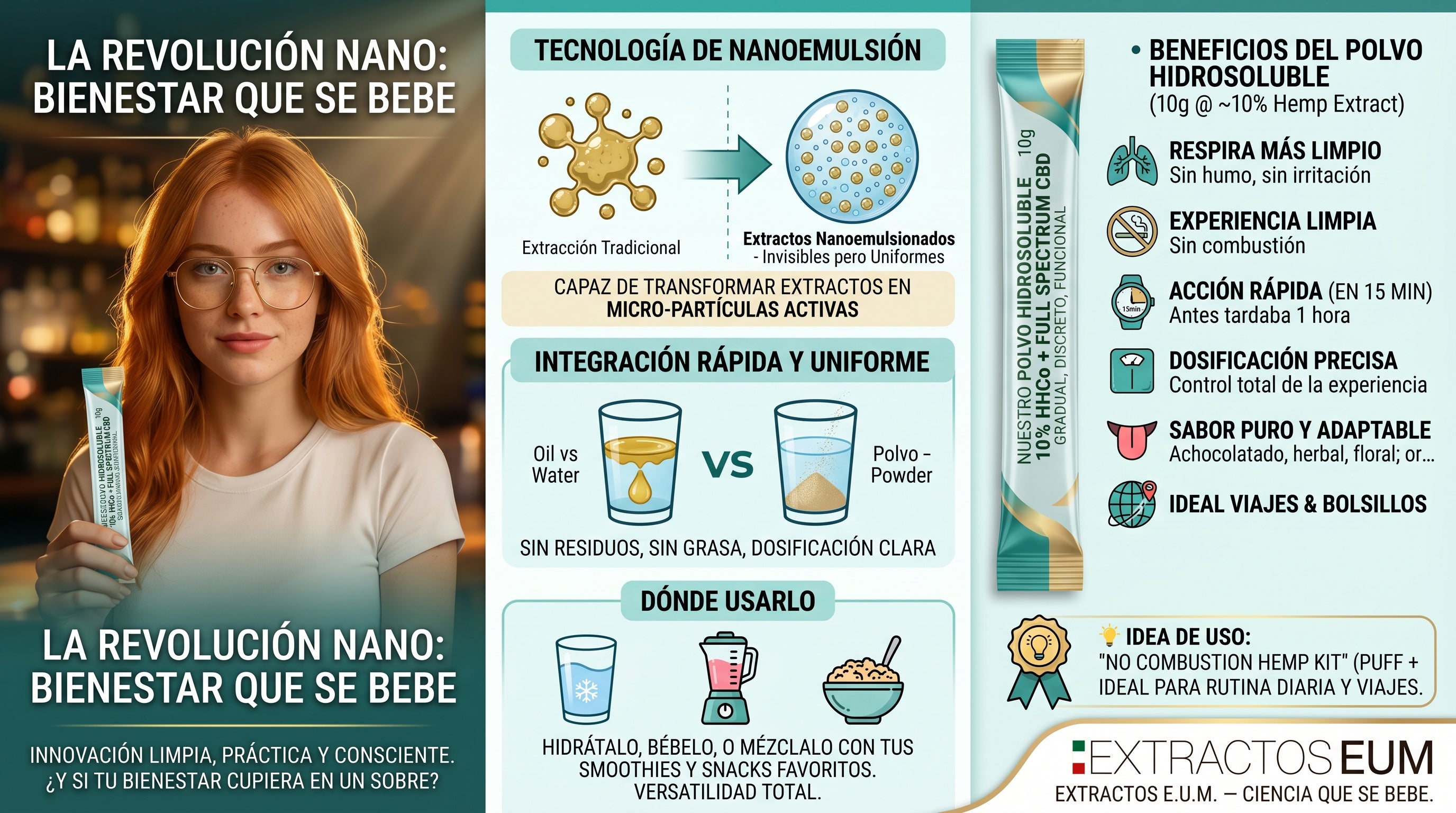 HHCo + CBD Full spectrum WS Nano powder | 10 Gramos